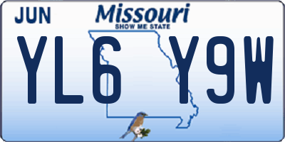 MO license plate YL6Y9W