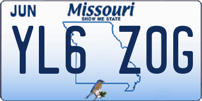MO license plate YL6Z0G