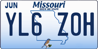 MO license plate YL6Z0H