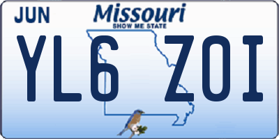 MO license plate YL6Z0I