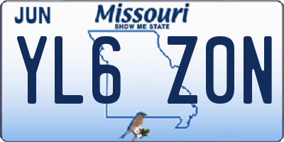 MO license plate YL6Z0N