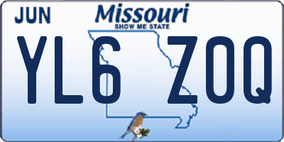 MO license plate YL6Z0Q