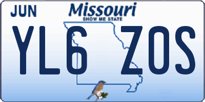 MO license plate YL6Z0S