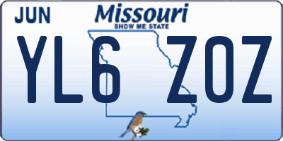 MO license plate YL6Z0Z