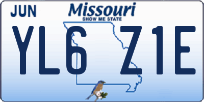 MO license plate YL6Z1E