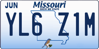 MO license plate YL6Z1M
