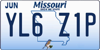 MO license plate YL6Z1P