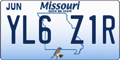 MO license plate YL6Z1R