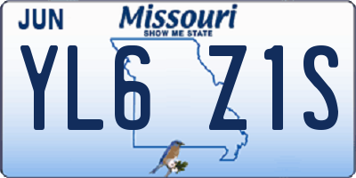 MO license plate YL6Z1S