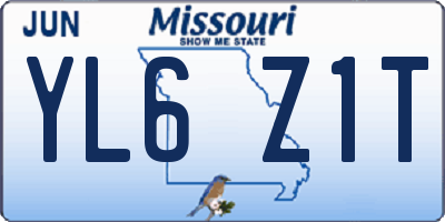 MO license plate YL6Z1T