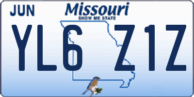 MO license plate YL6Z1Z