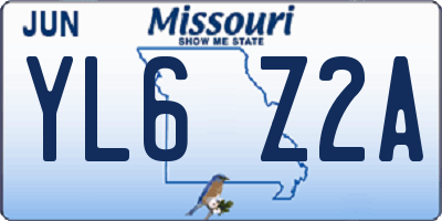 MO license plate YL6Z2A