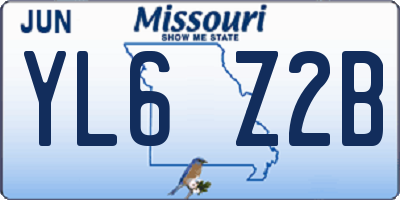 MO license plate YL6Z2B