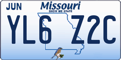 MO license plate YL6Z2C