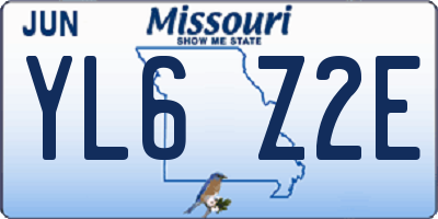 MO license plate YL6Z2E