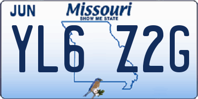 MO license plate YL6Z2G