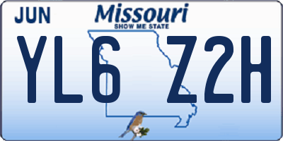 MO license plate YL6Z2H
