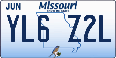 MO license plate YL6Z2L