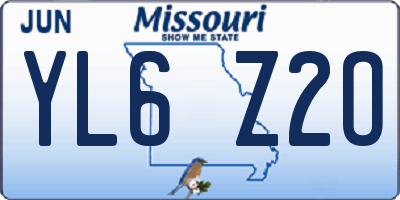 MO license plate YL6Z2O