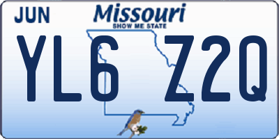 MO license plate YL6Z2Q