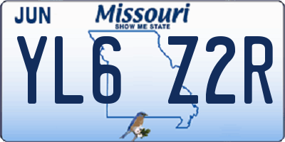MO license plate YL6Z2R