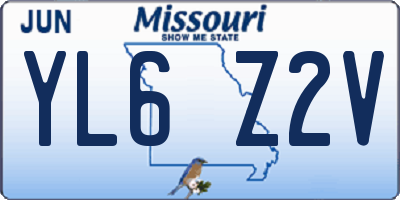 MO license plate YL6Z2V