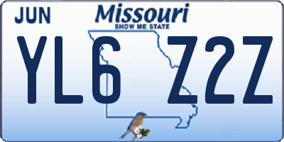 MO license plate YL6Z2Z