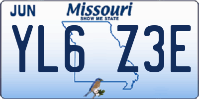 MO license plate YL6Z3E