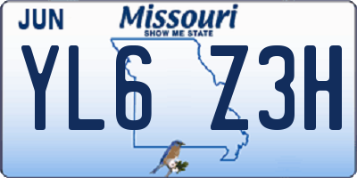 MO license plate YL6Z3H