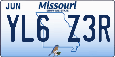 MO license plate YL6Z3R