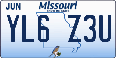 MO license plate YL6Z3U