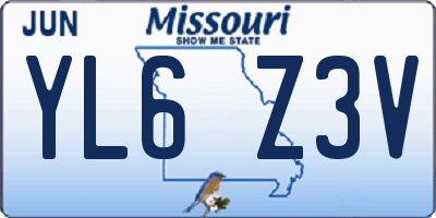 MO license plate YL6Z3V