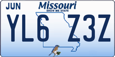 MO license plate YL6Z3Z