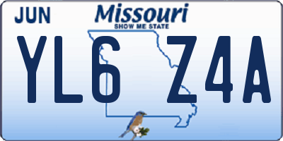 MO license plate YL6Z4A