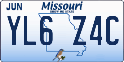 MO license plate YL6Z4C