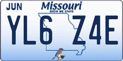 MO license plate YL6Z4E