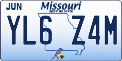 MO license plate YL6Z4M