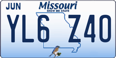 MO license plate YL6Z4O
