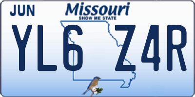 MO license plate YL6Z4R