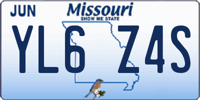 MO license plate YL6Z4S