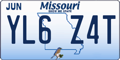 MO license plate YL6Z4T