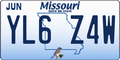MO license plate YL6Z4W
