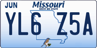 MO license plate YL6Z5A