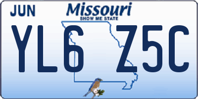 MO license plate YL6Z5C