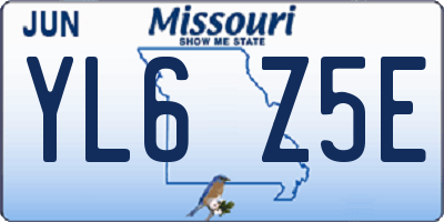 MO license plate YL6Z5E