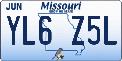 MO license plate YL6Z5L