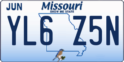 MO license plate YL6Z5N