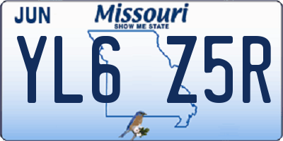 MO license plate YL6Z5R