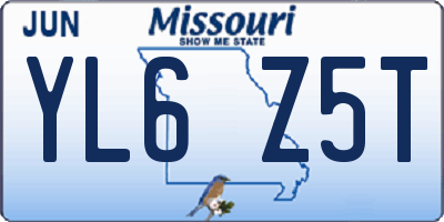 MO license plate YL6Z5T
