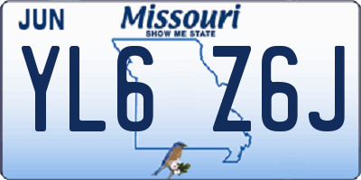 MO license plate YL6Z6J